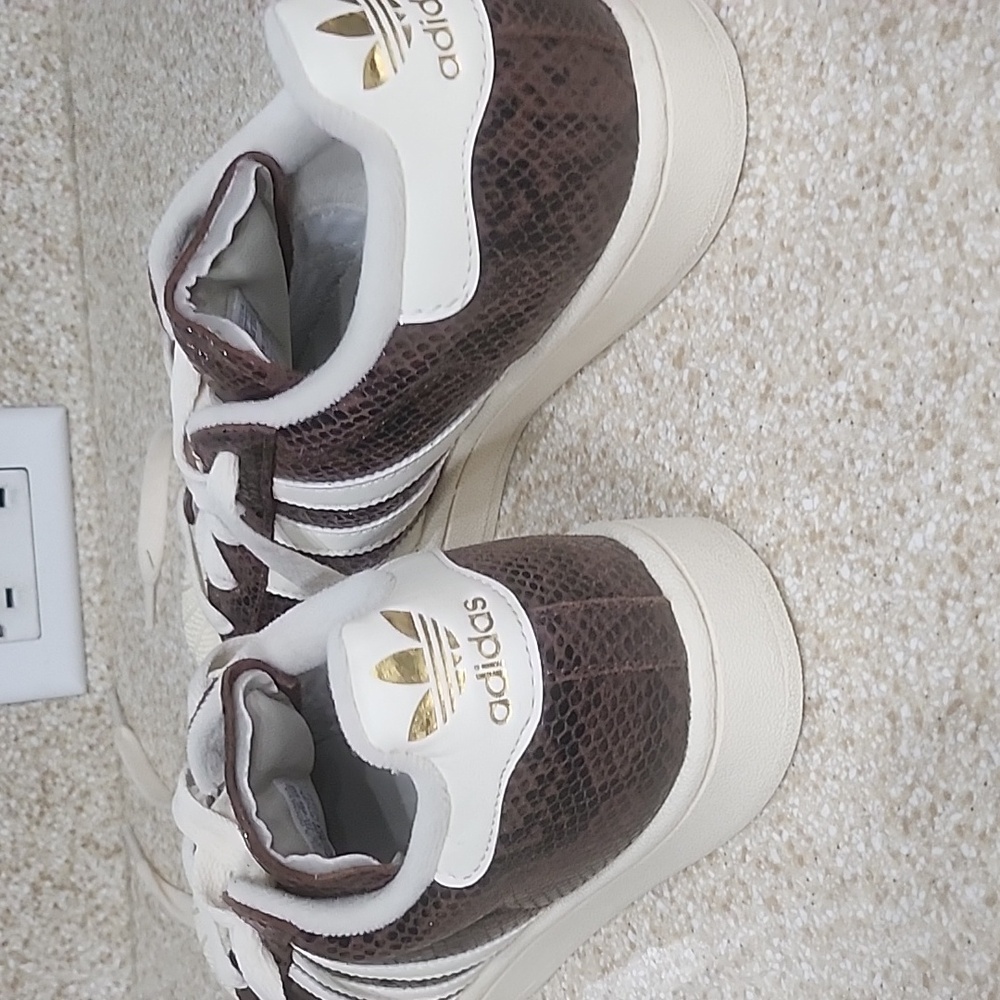 Adidas Superstar II Athletic Shoe Size 6 EUC Brown/Cream/Alumina Brown Snakeskin - Picture 15 of 16